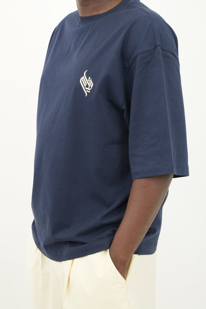 T-shirt QIYYAM oversize - bleu nuit - 100% coton