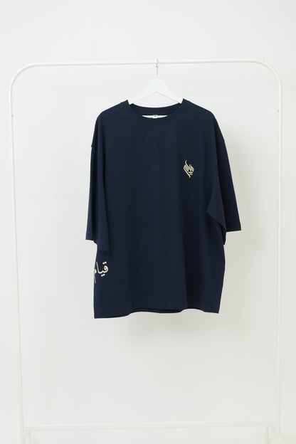 T-shirt QIYYAM oversize - bleu nuit - 100% coton