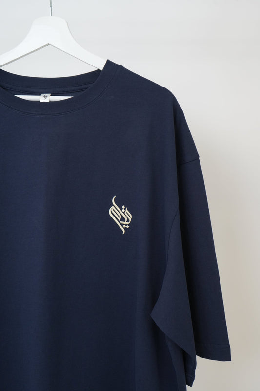 T-shirt QIYYAM oversize - bleu nuit - 100% coton