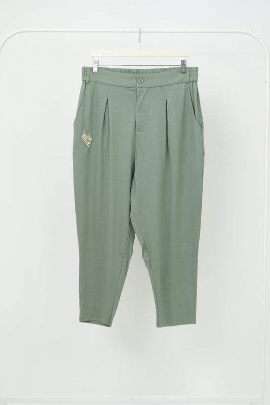 Sarouel QIYYAM - vert sauge - 100% coton